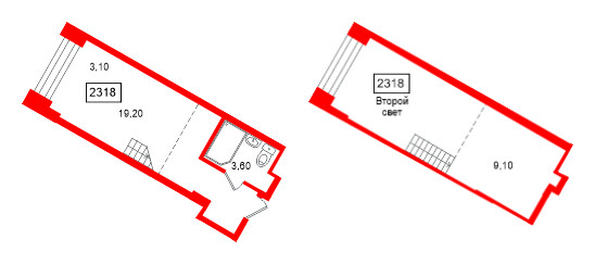 Планировка — — квартира, 31,9 м² в ЖК «МФК Авеню на Карповке»
