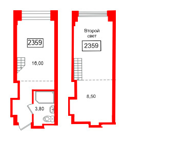 Планировка — — квартира, 29,7 м² в ЖК «МФК Авеню на Карповке»