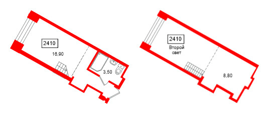Планировка — — квартира, 30,3 м² в ЖК «МФК Авеню на Карповке»