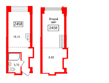 Планировка — — квартира, 29,7 м² в ЖК «МФК Авеню на Карповке»