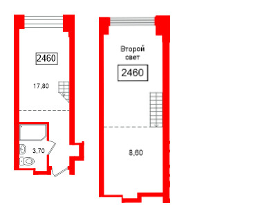 Планировка — — квартира, 30,1 м² в ЖК «МФК Авеню на Карповке»