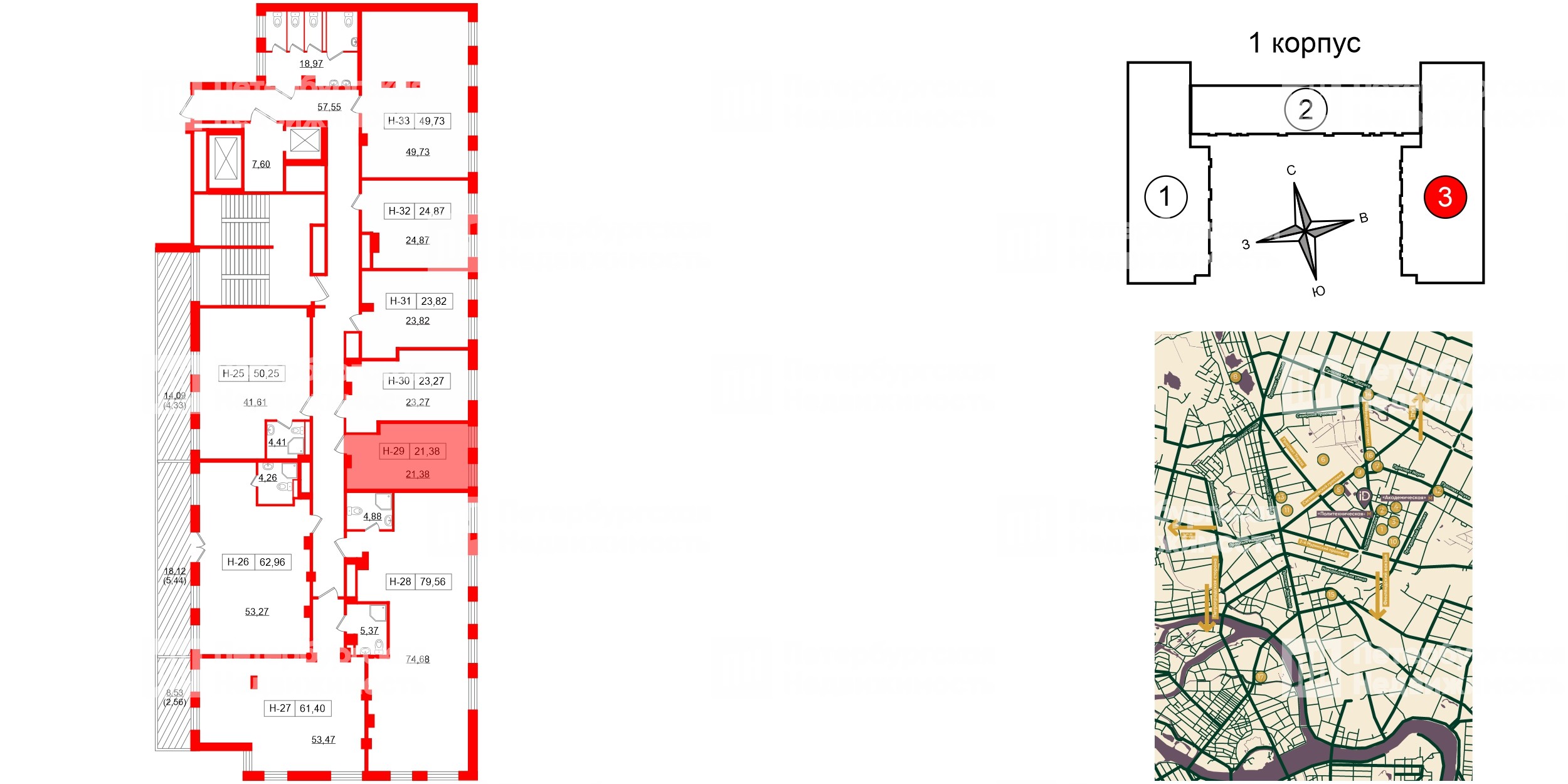 Помещение в ЖК Айди Политех, 21.38 м², 2 этаж