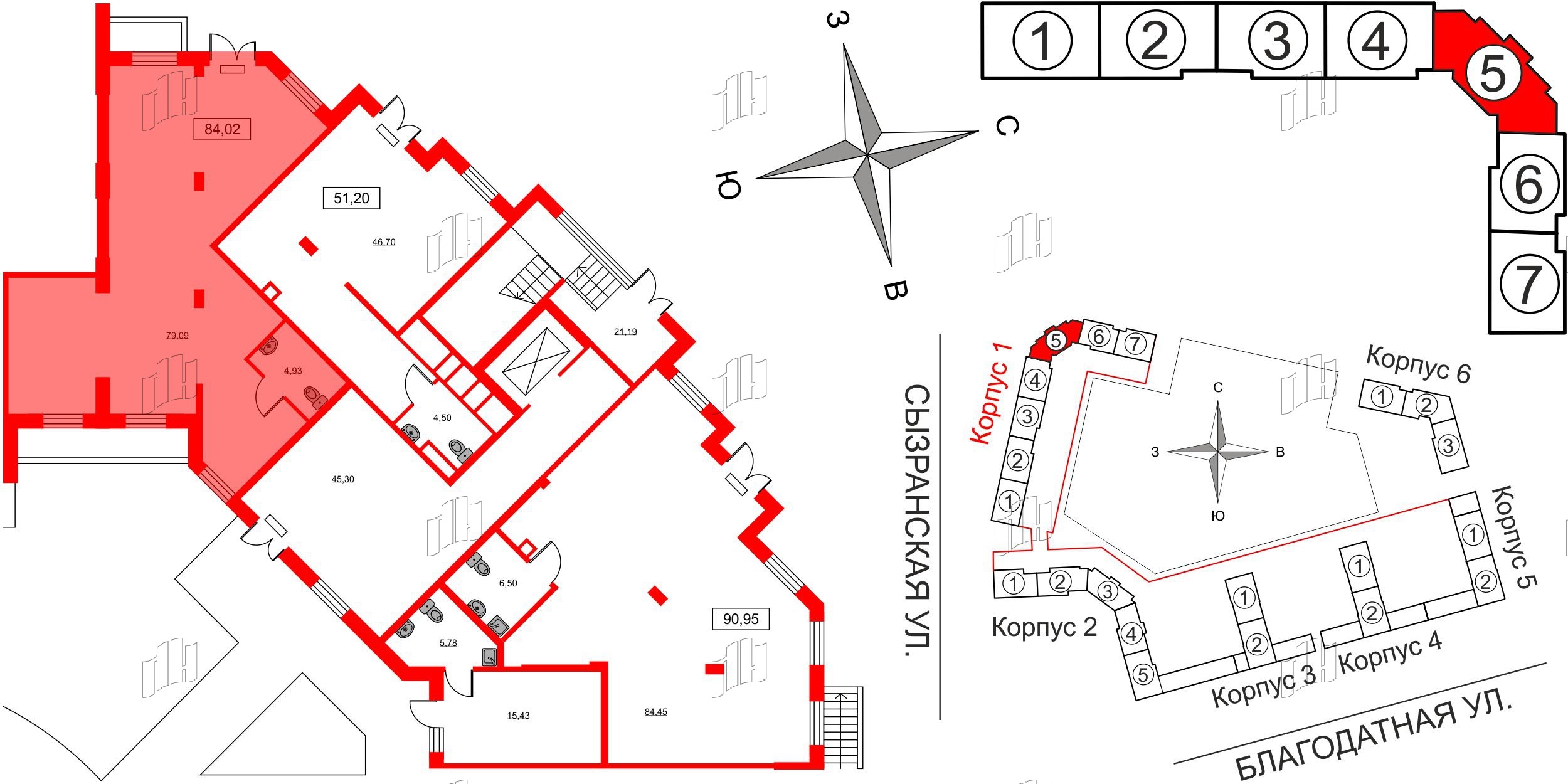 Помещение в ЖК ID Park Pobedy, 84.01 м², 1 этаж