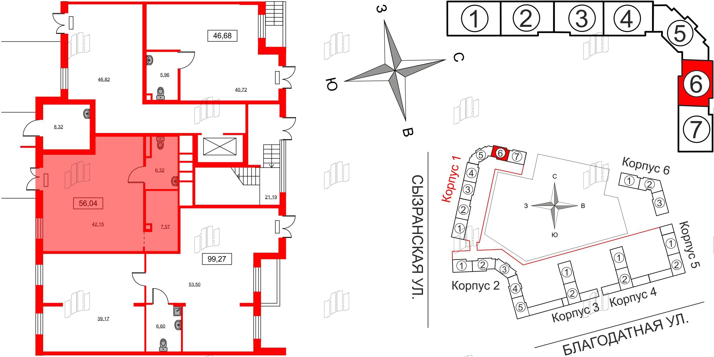 Помещение в ЖК ID Park Pobedy, 55.8 м², 1 этаж