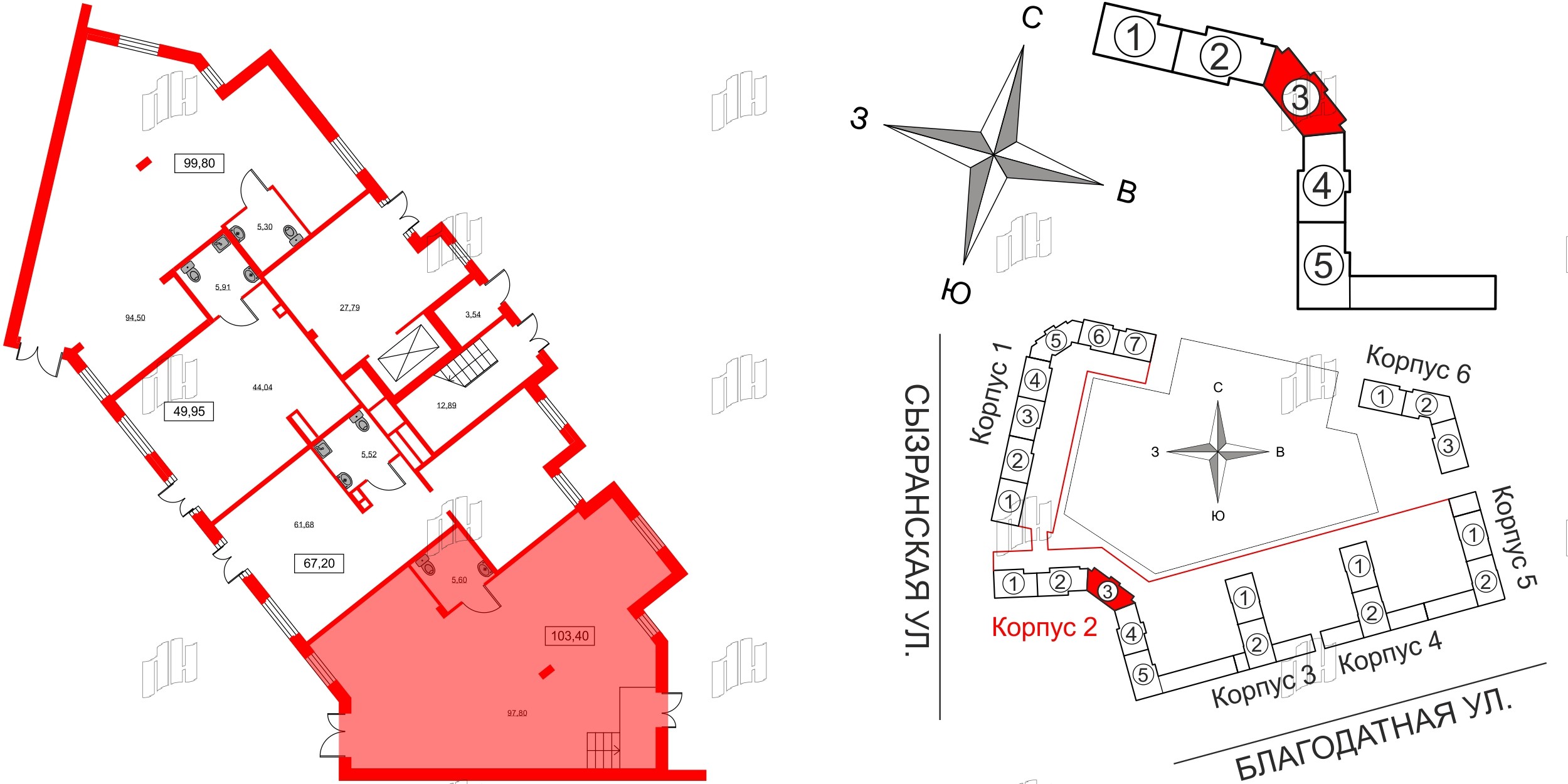 Помещение в ЖК ID Park Pobedy, 103.4 м², 1 этаж