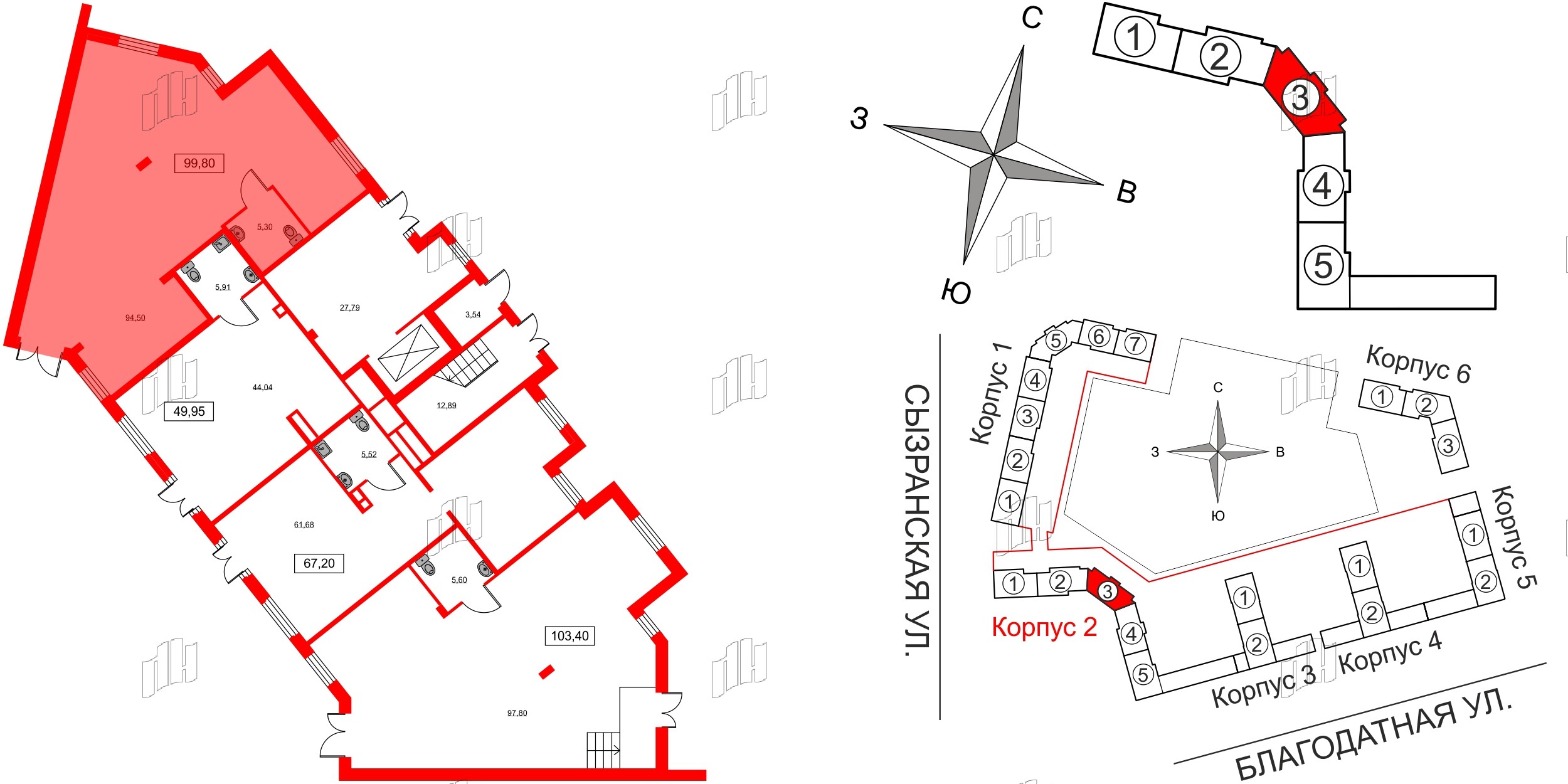 Помещение в ЖК ID Park Pobedy, 99.8 м², 1 этаж