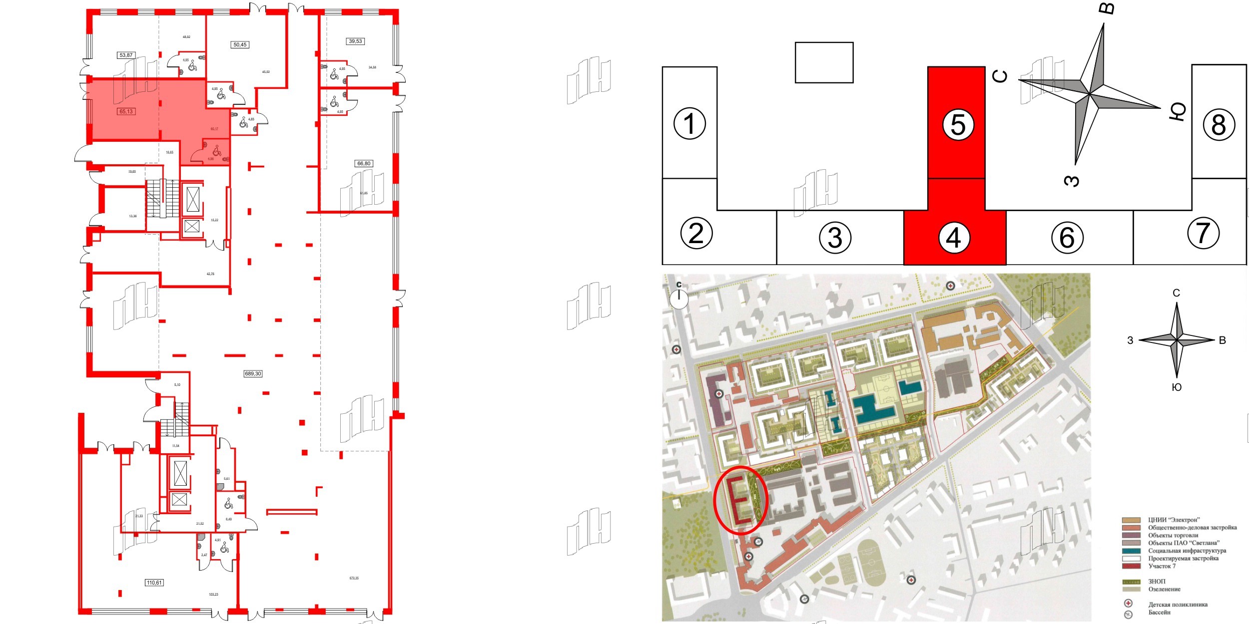 Помещение в ЖК ID Светлановский, 66.1 м², 1 этаж