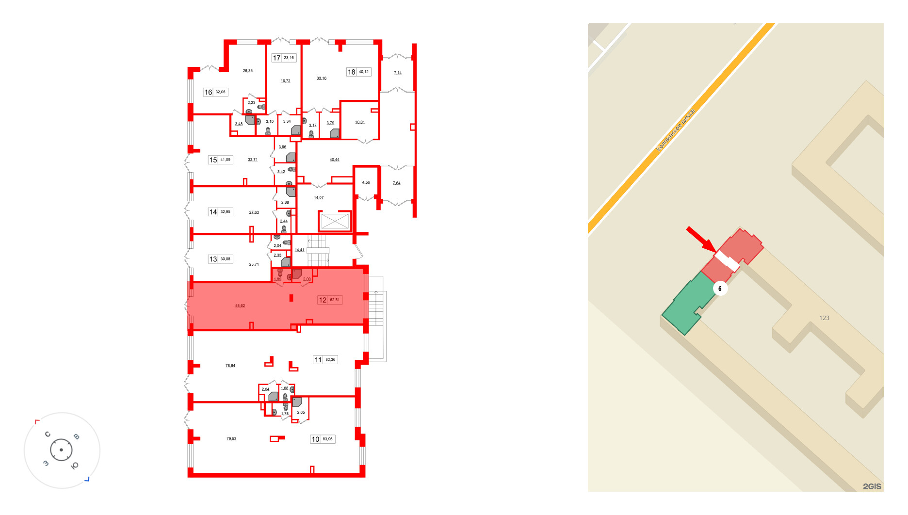 Помещение в ЖК Univer City, 63.9 м², 1 этаж