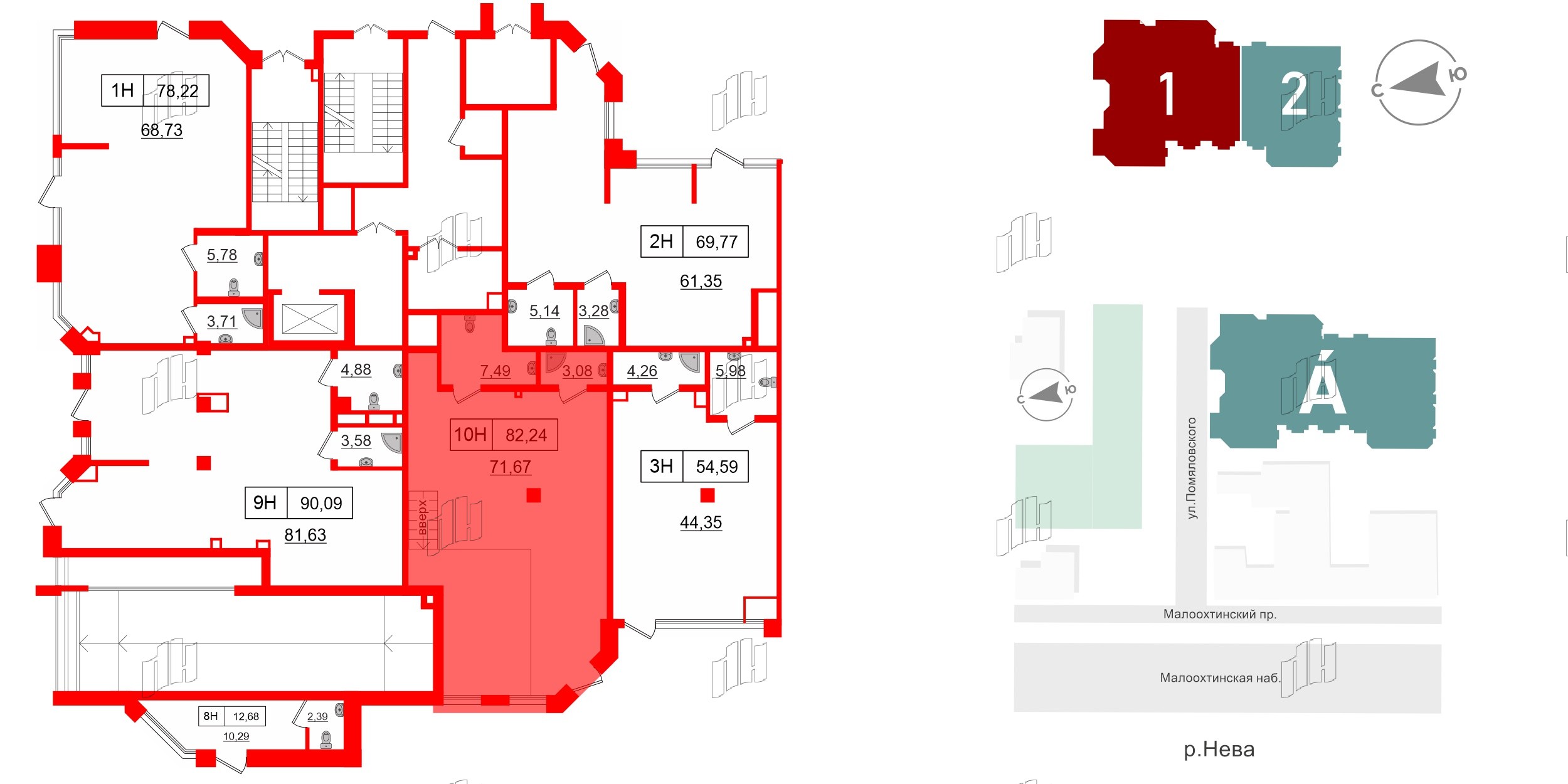 Помещение в ЖК Акцент, 88.3 м², 1 этаж