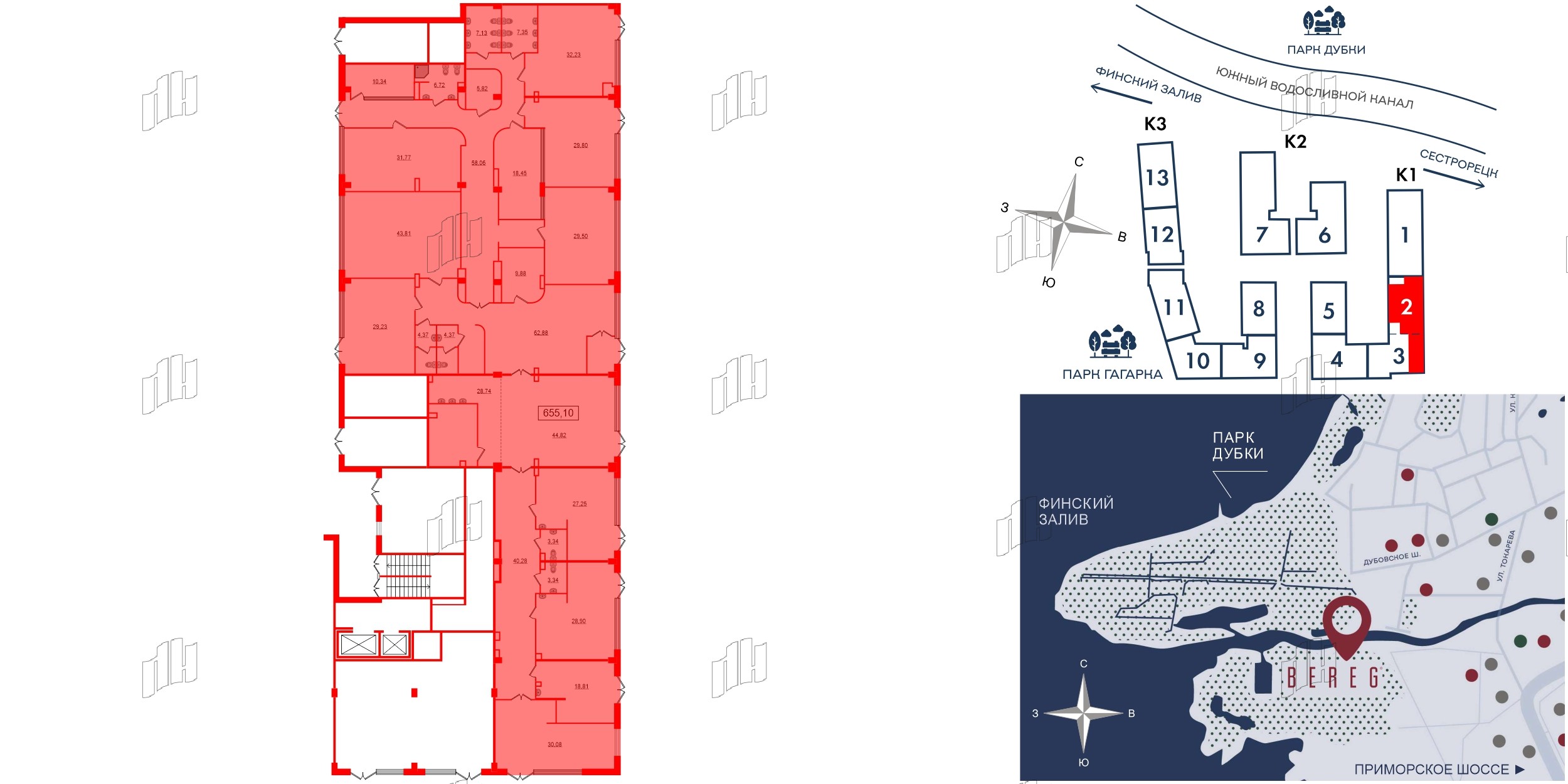 Помещение в ЖК Берег. Курортный, 655.1 м², 1 этаж