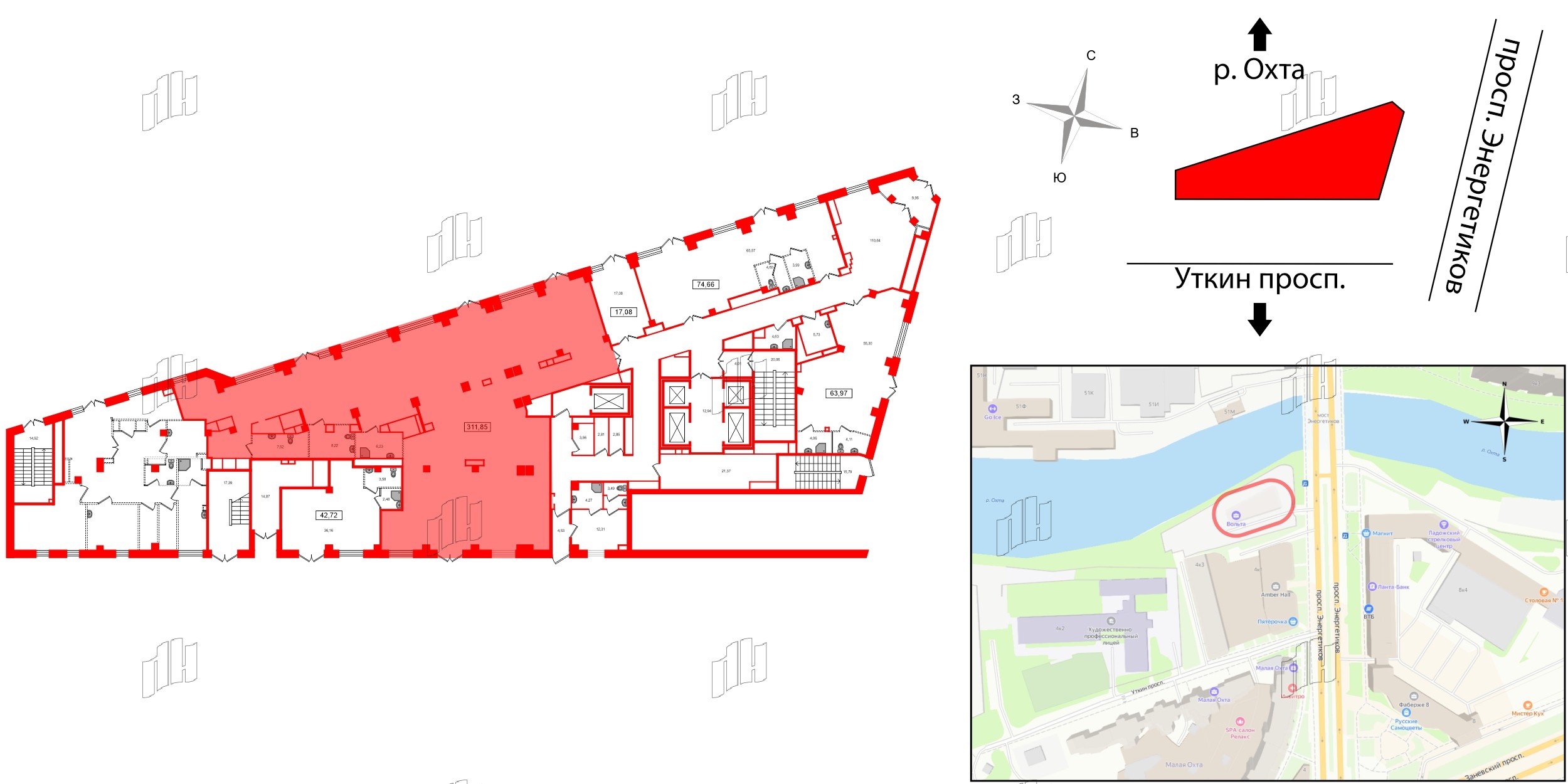 Помещение в ЖК Вольта, 311.85 м², 1 этаж