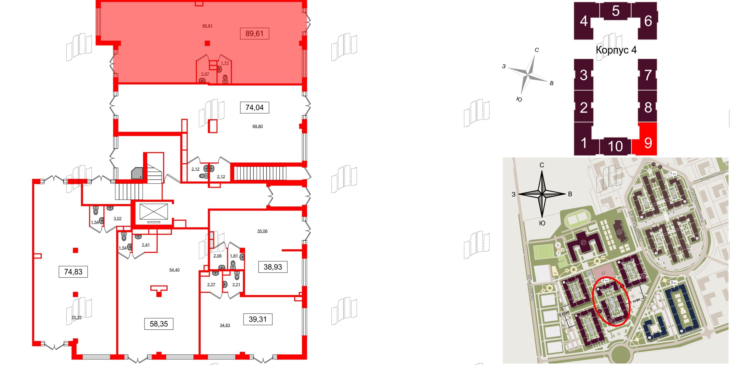 Помещение в ЖК Дубровский, 89.61 м², 1 этаж