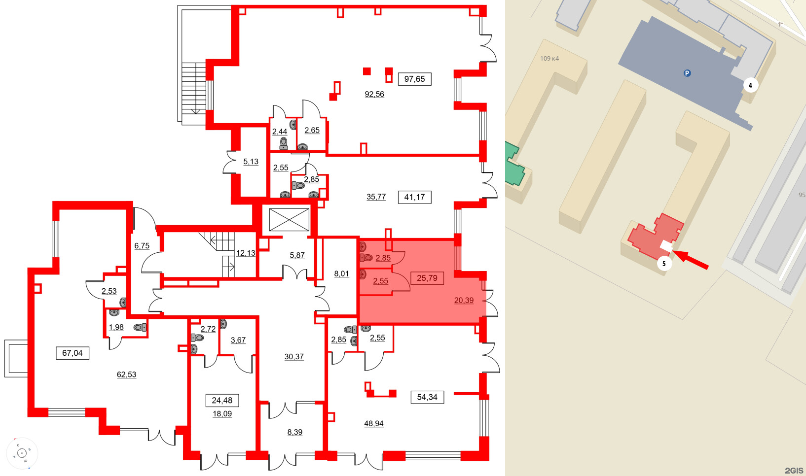 Помещение в ЖК Парадный ансамбль, 25.79 м², 1 этаж
