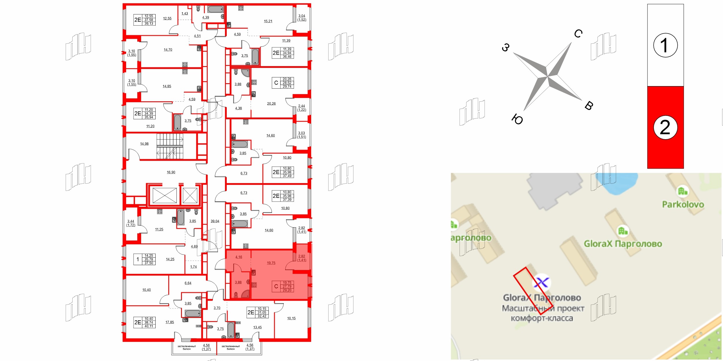 Квартира в ЖК «Парголово», студия, 29.2 м², 11 этаж