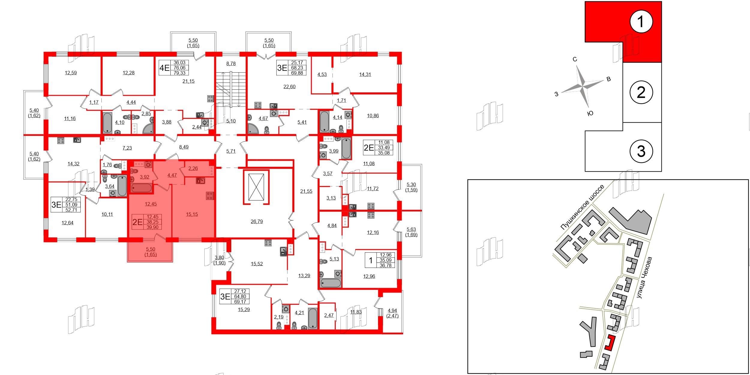Квартира в ЖК «IQ», 1 комнатная, 39.7 м², 8 этаж