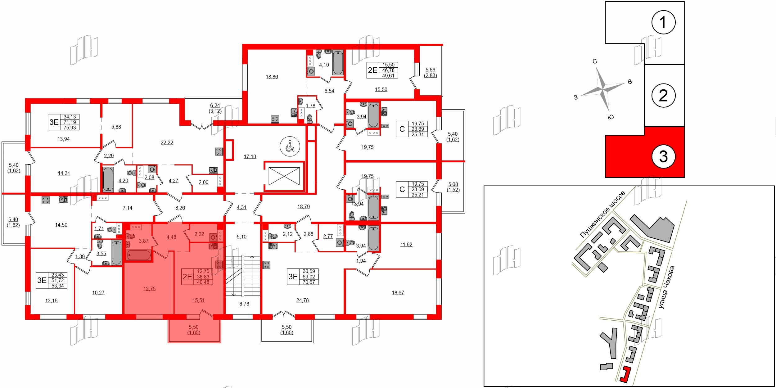 Квартира в ЖК «IQ», 1 комнатная, 40 м², 7 этаж