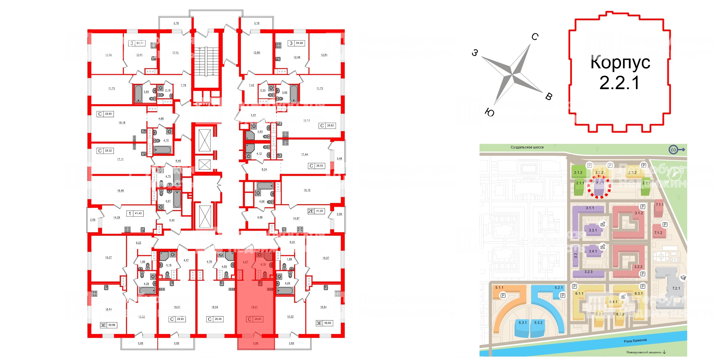 Квартира в ЖК 'OKLA', студия, 28.83 м², 3 этаж