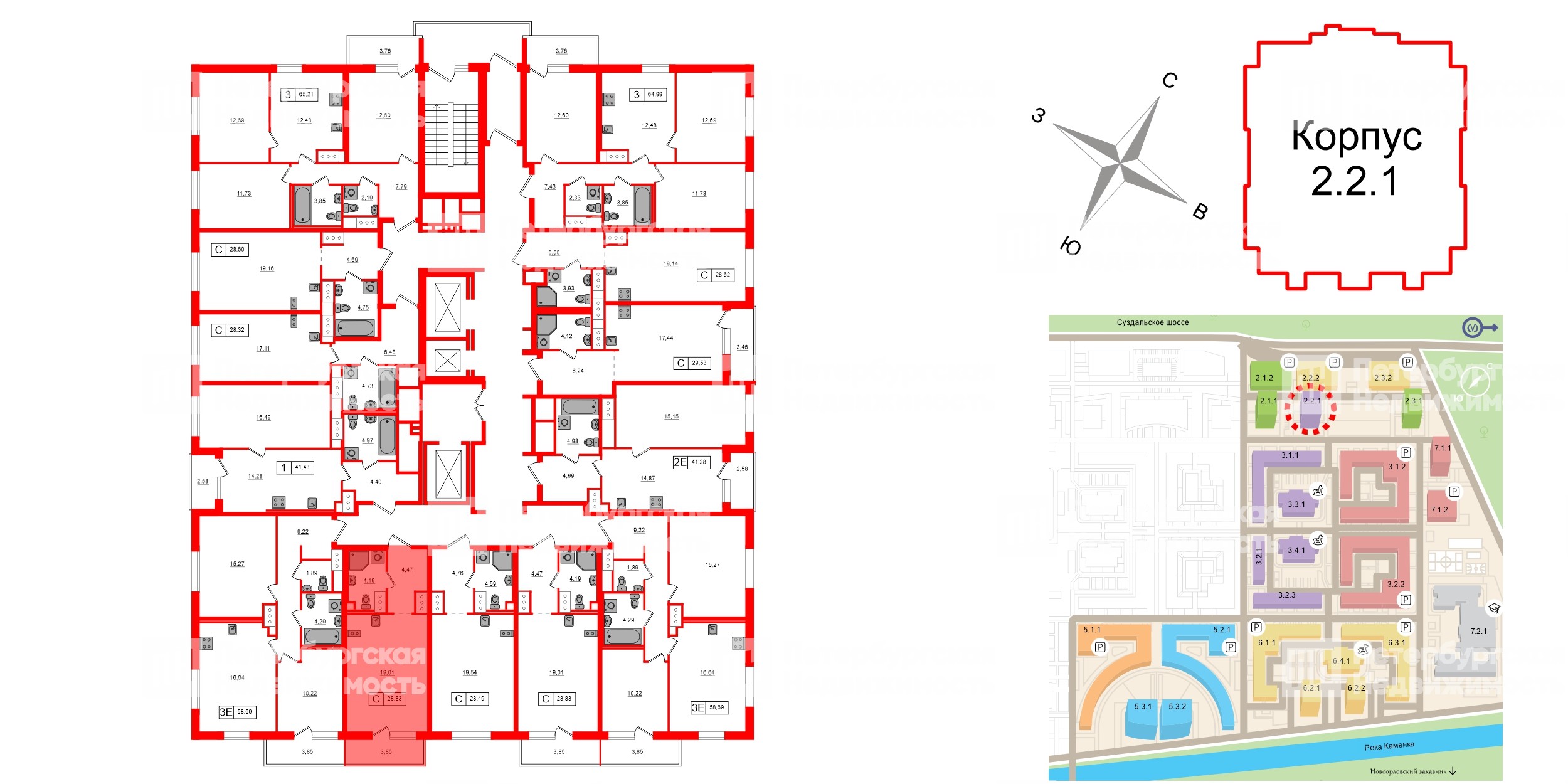 Квартира в ЖК 'OKLA', студия, 28.83 м², 9 этаж