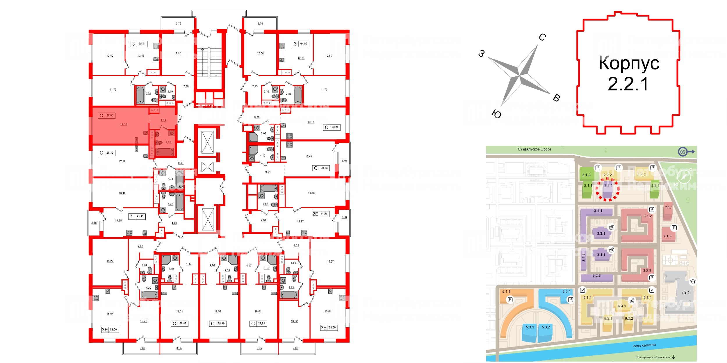 Квартира в ЖК 'OKLA', студия, 28.6 м², 11 этаж