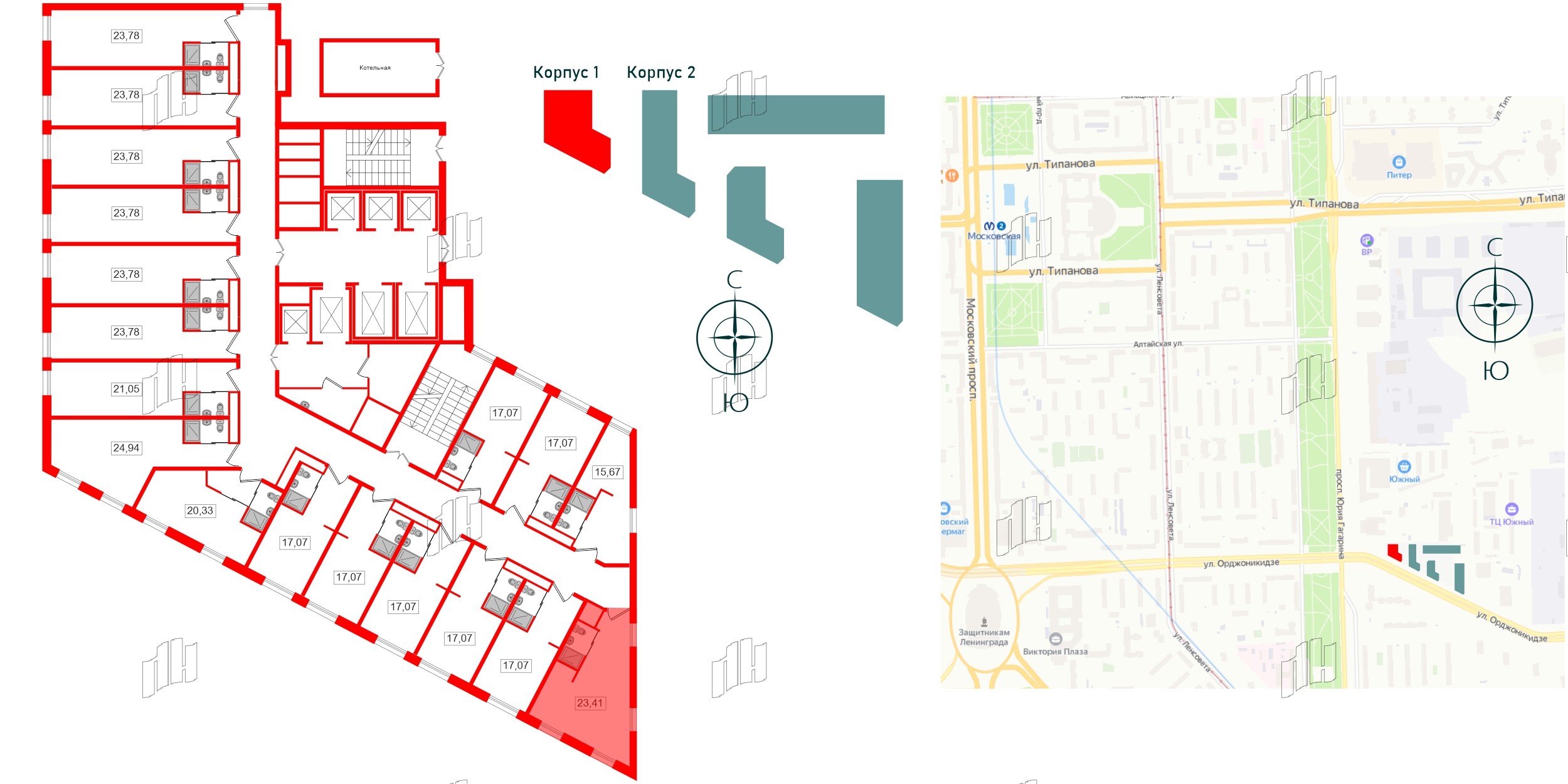 Апартаменты в ЖК Вертикаль на Московской (корп.1), студия, 25.9 м², 26 этаж