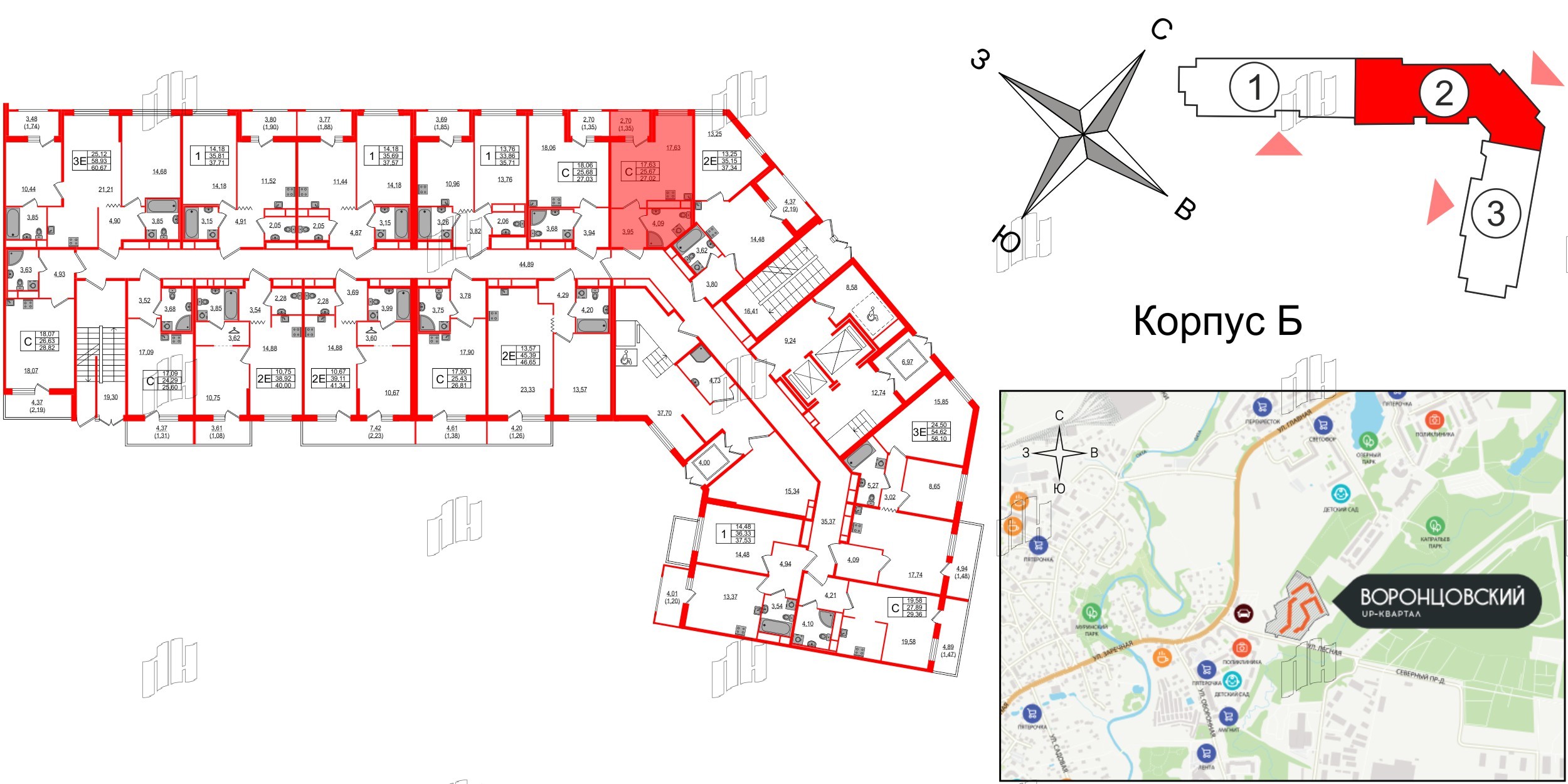 Квартира в ЖК Квартал «Воронцовский», студия, 27.02 м², 1 этаж