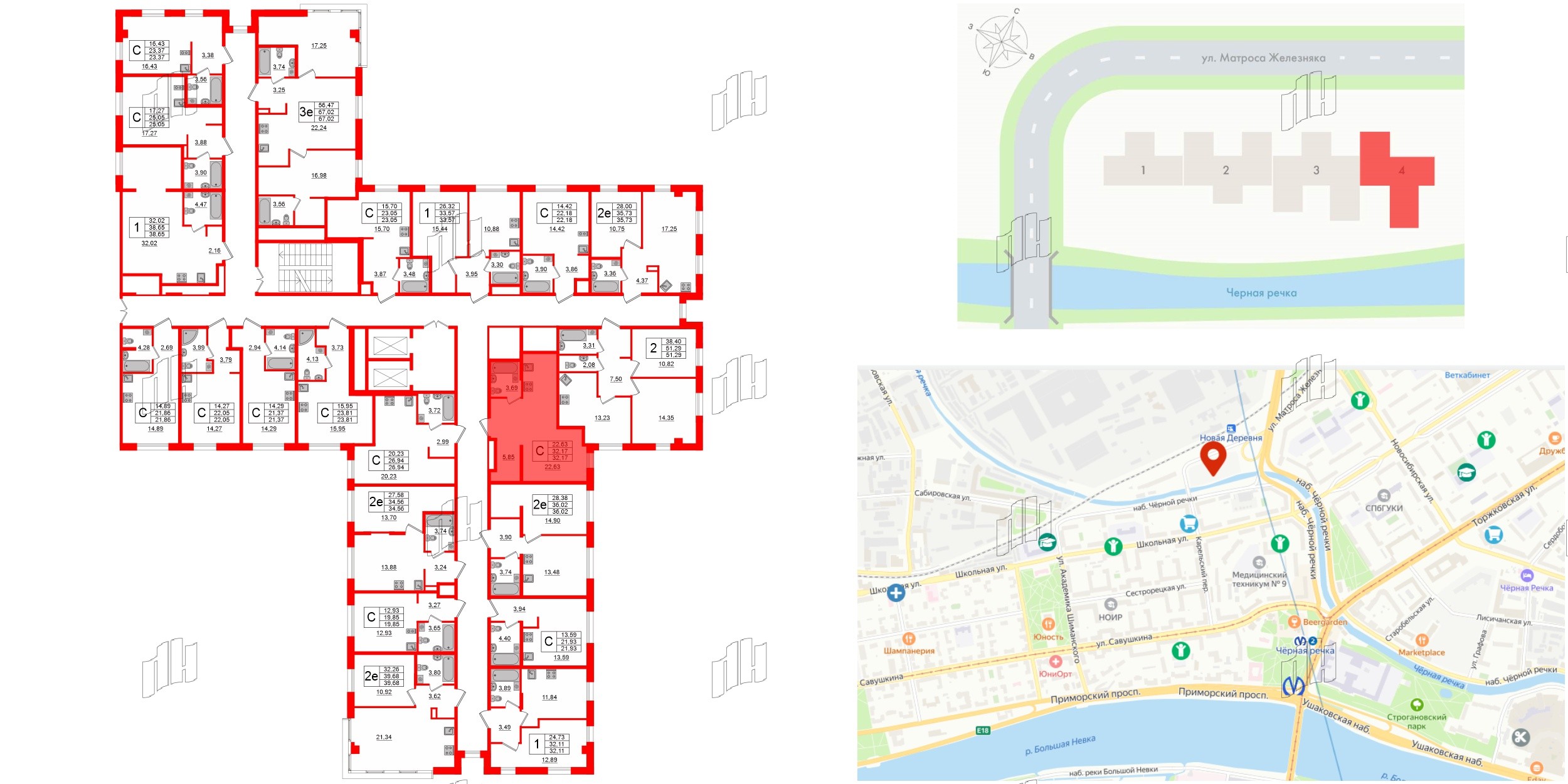 Апартаменты в ЖК ZOOM Черная речка, студия, 32.17 м², 12 этаж
