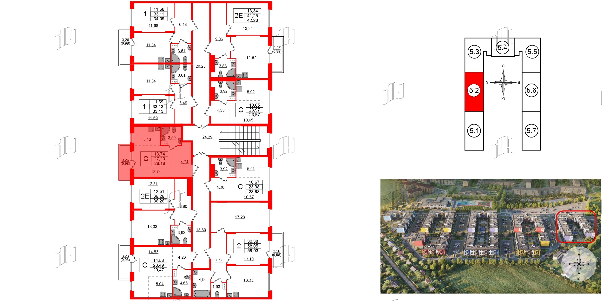 Квартира в ЖК «Аннино Сити», студия, 28.18 м², 4 этаж