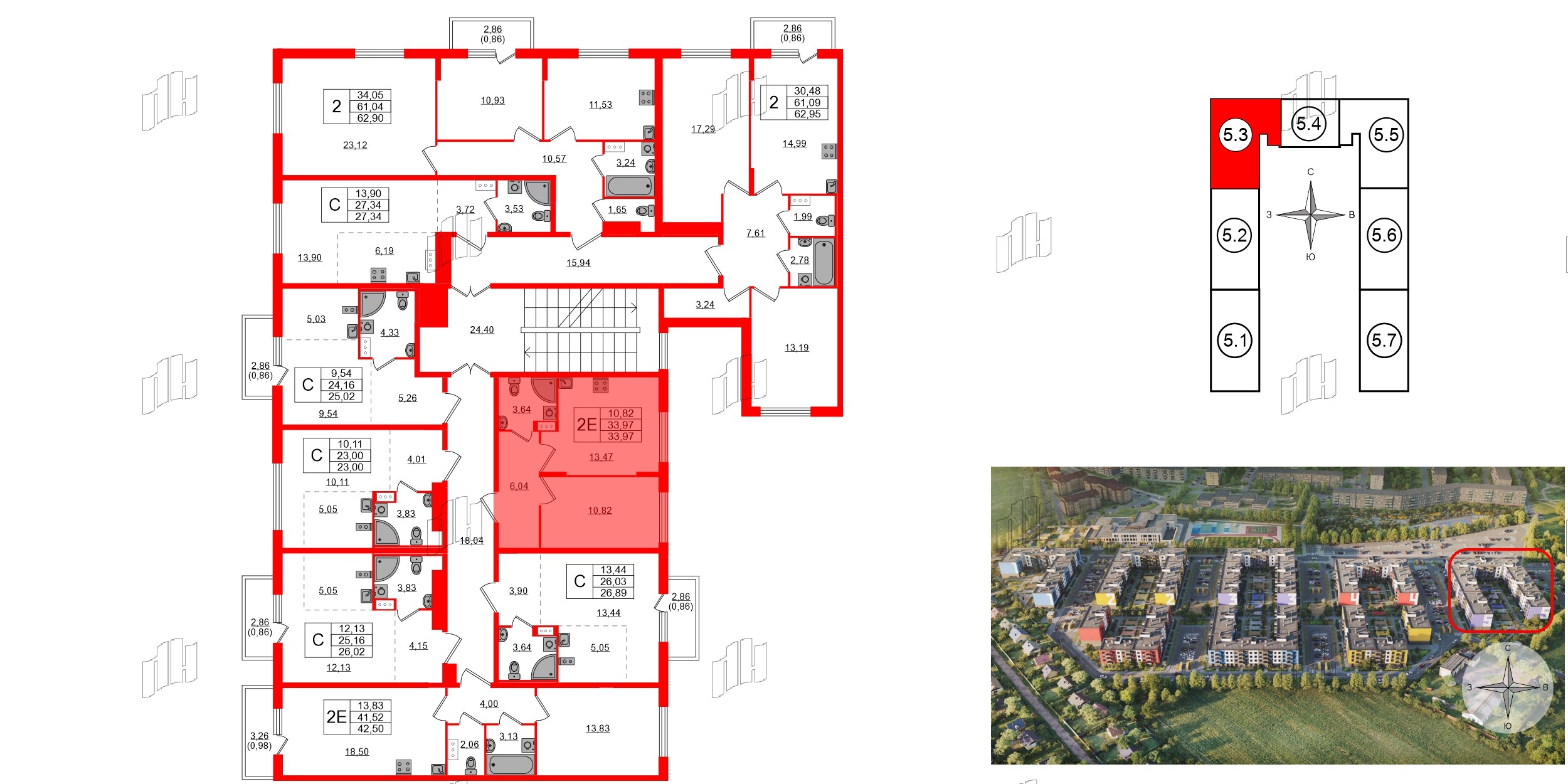 Квартира в ЖК «Аннино Сити», 1 комнатная, 33.97 м², 3 этаж