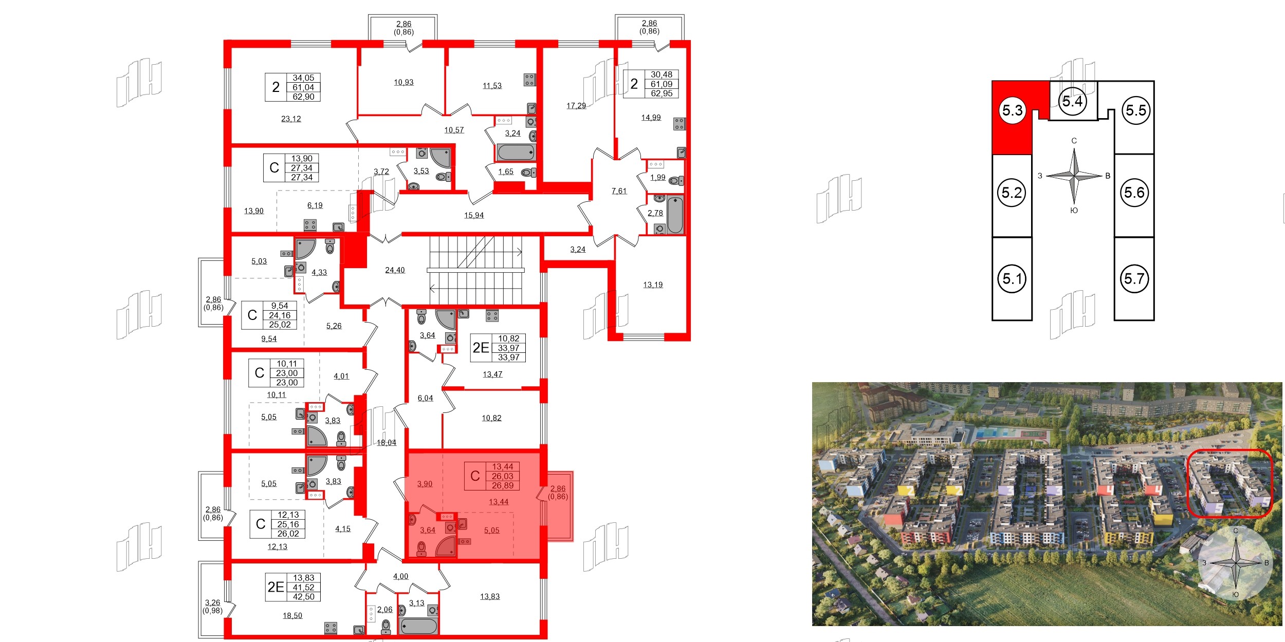 Квартира в ЖК «Аннино Сити», студия, 26.89 м², 4 этаж