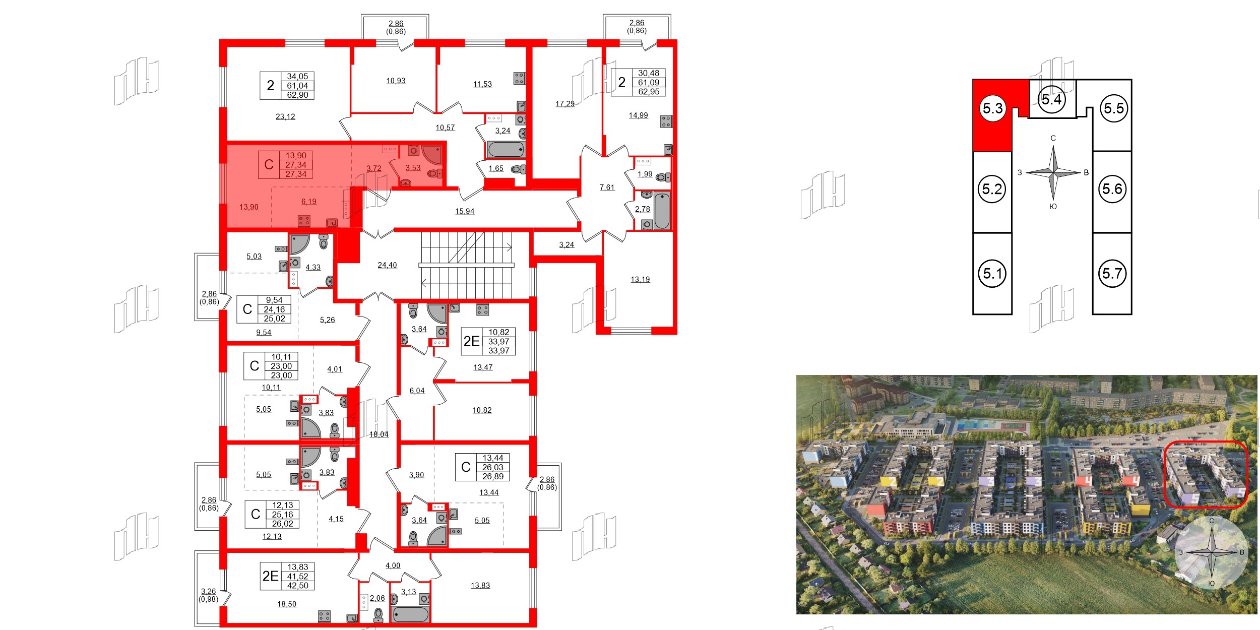 Квартира в ЖК «Аннино Сити», студия, 27.34 м², 4 этаж