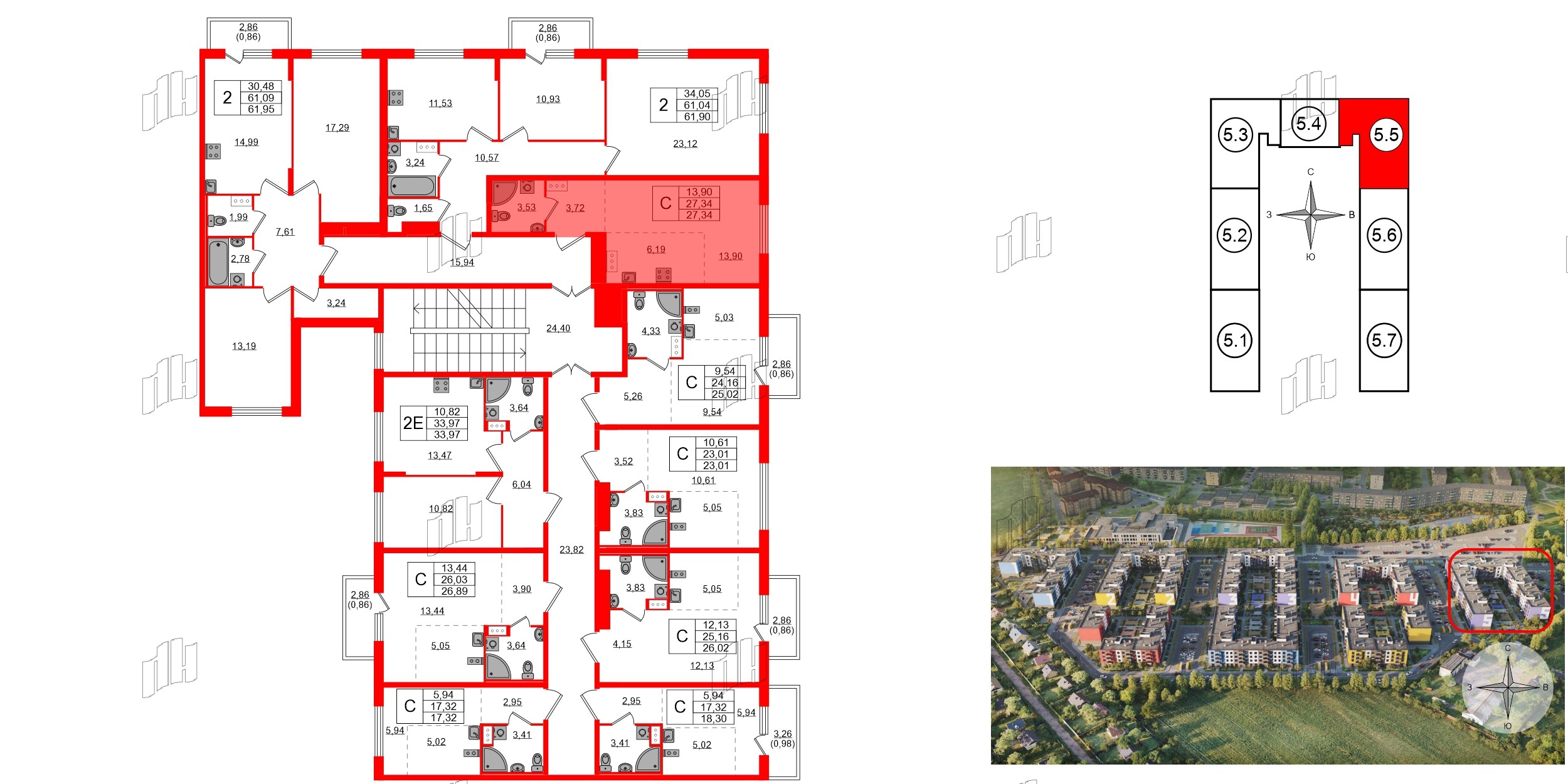 Квартира в ЖК «Аннино Сити», студия, 27.34 м², 4 этаж