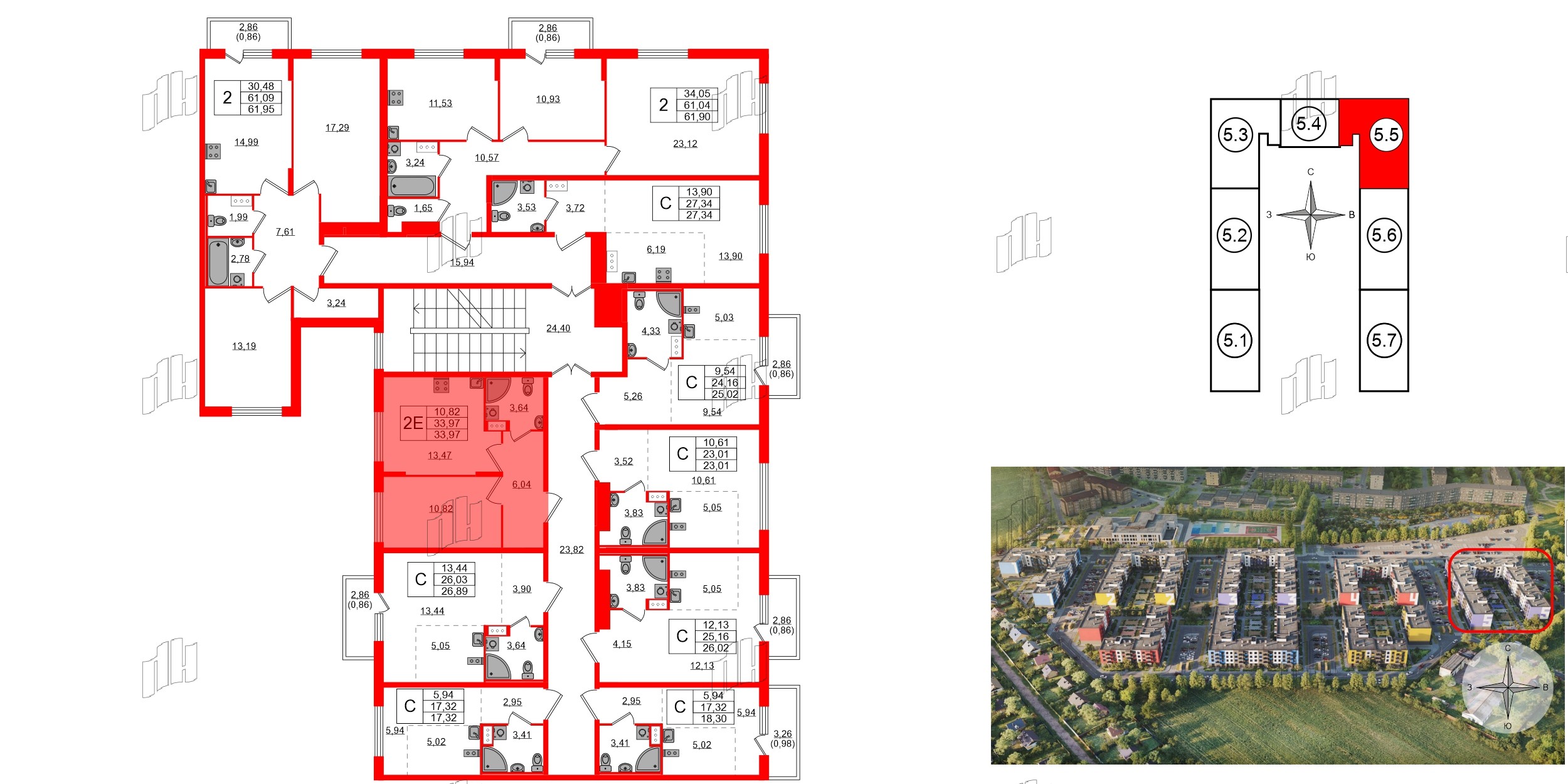 Квартира в ЖК «Аннино Сити», 1 комнатная, 33.97 м², 4 этаж