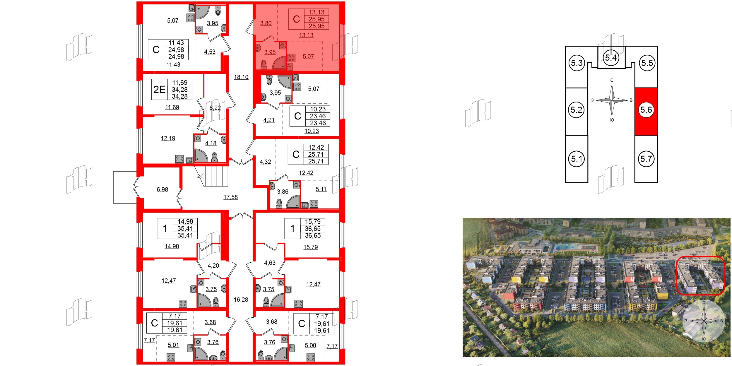 Квартира в ЖК «Аннино Сити», студия, 25.95 м², 1 этаж