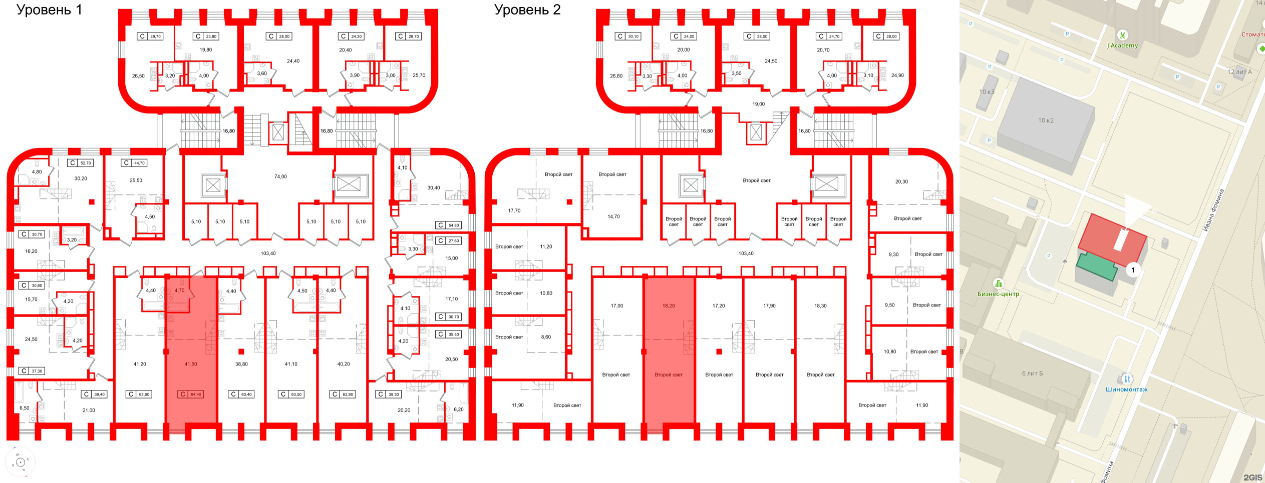 Апартаменты в ЖК Апарт-отель ФОМИН, студия, 37.3 м², 3 этаж