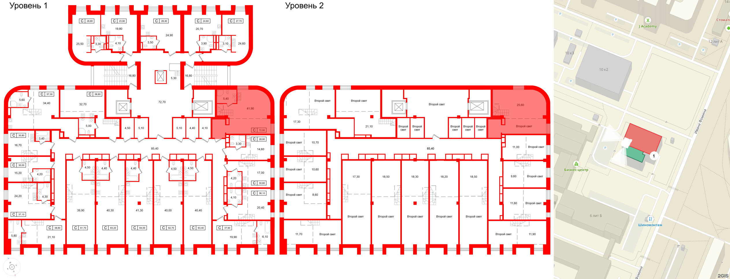 Апартаменты в ЖК Апарт-отель ФОМИН, студия, 28.9 м², 6 этаж