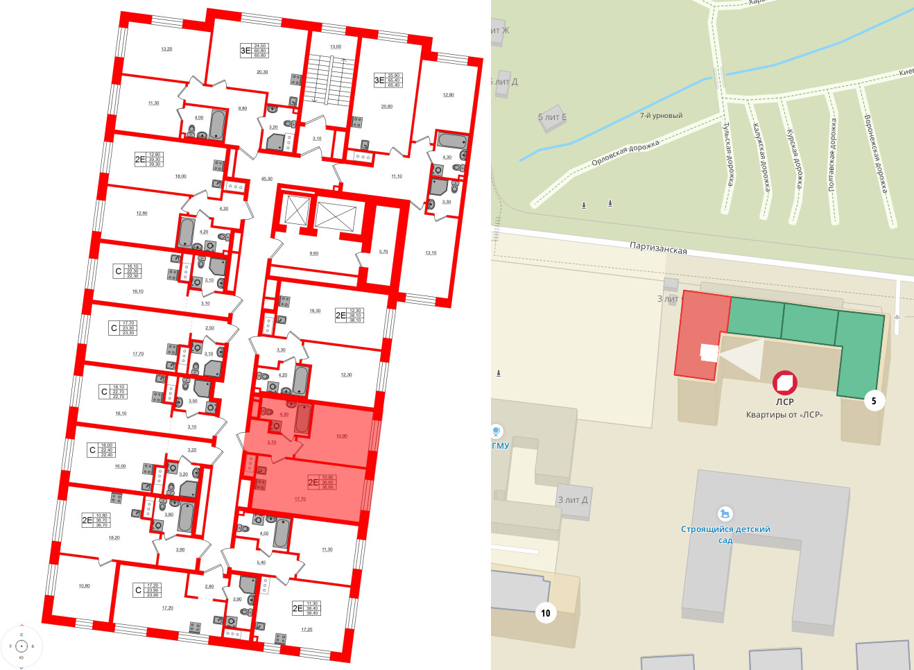 Квартира в ЖК Большая Охта, 1 комнатная, 36.6 м², 3 этаж