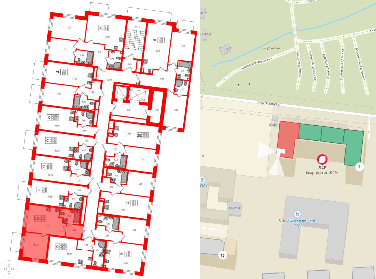 Квартира в ЖК Большая Охта, 1 комнатная, 36.7 м², 2 этаж