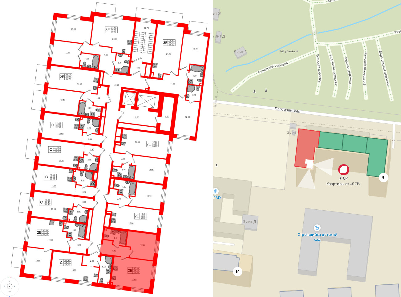 Квартира в ЖК Большая Охта, 1 комнатная, 38.3 м², 2 этаж