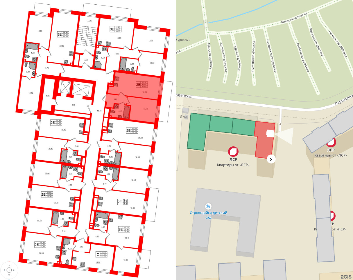 Квартира в ЖК Большая Охта, 1 комнатная, 37.4 м², 2 этаж