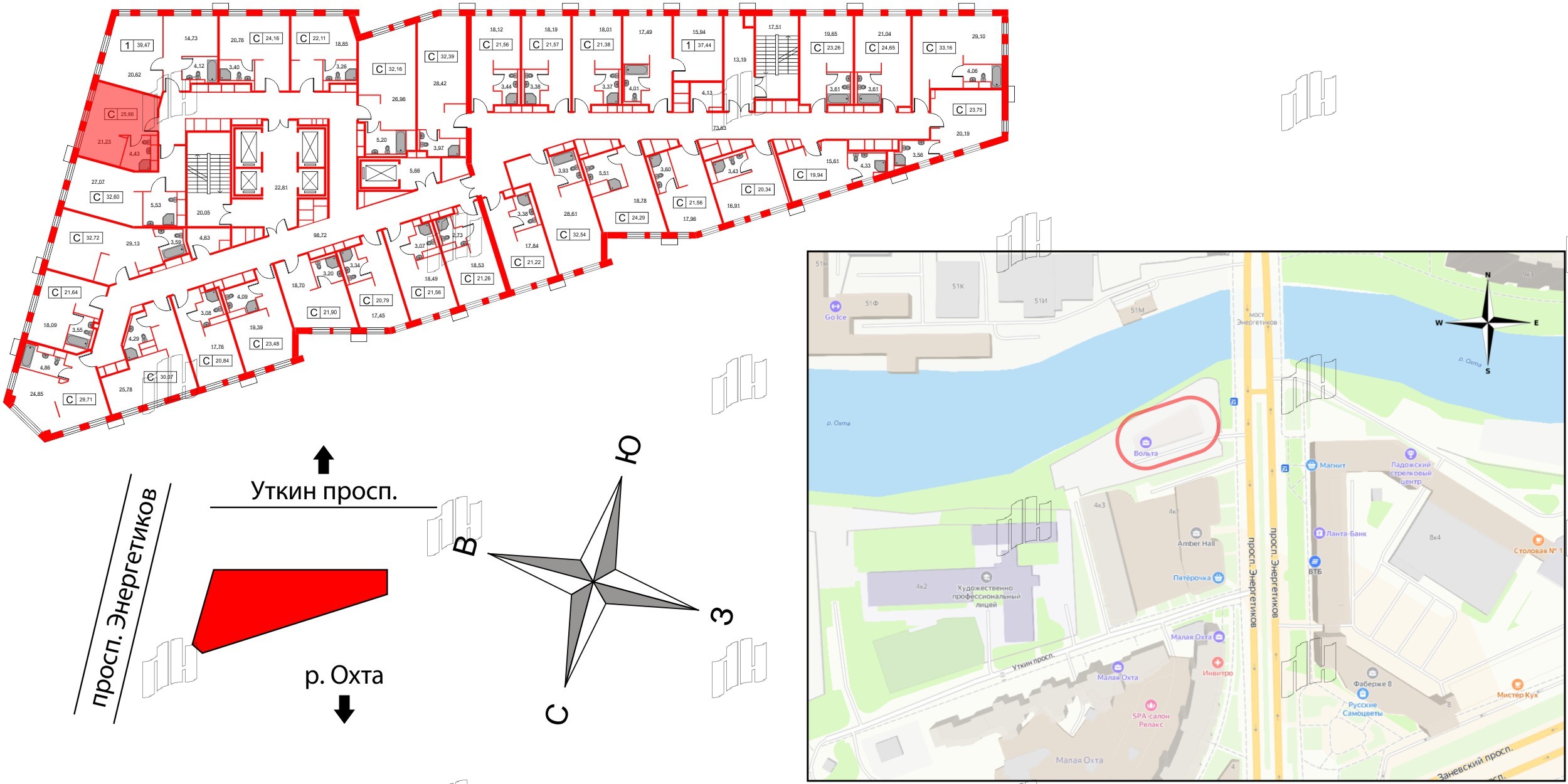 Апартаменты в ЖК Вольта, студия, 25.66 м², 8 этаж