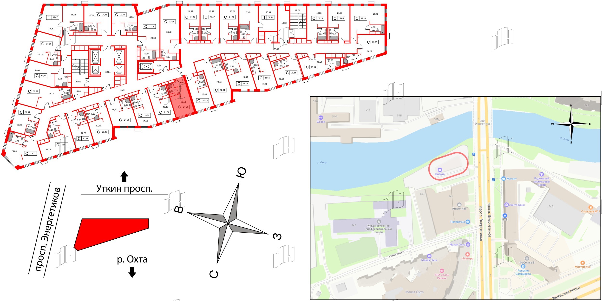 Апартаменты в ЖК Вольта, студия, 21.26 м², 8 этаж