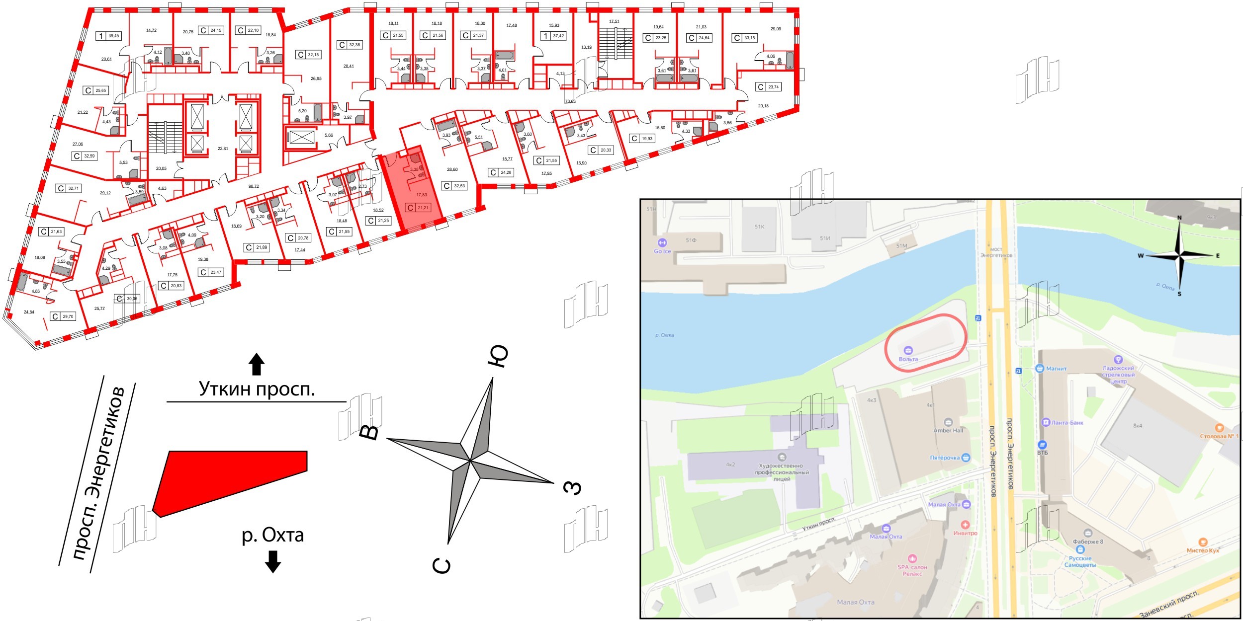 Апартаменты в ЖК Вольта, студия, 21.21 м², 14 этаж