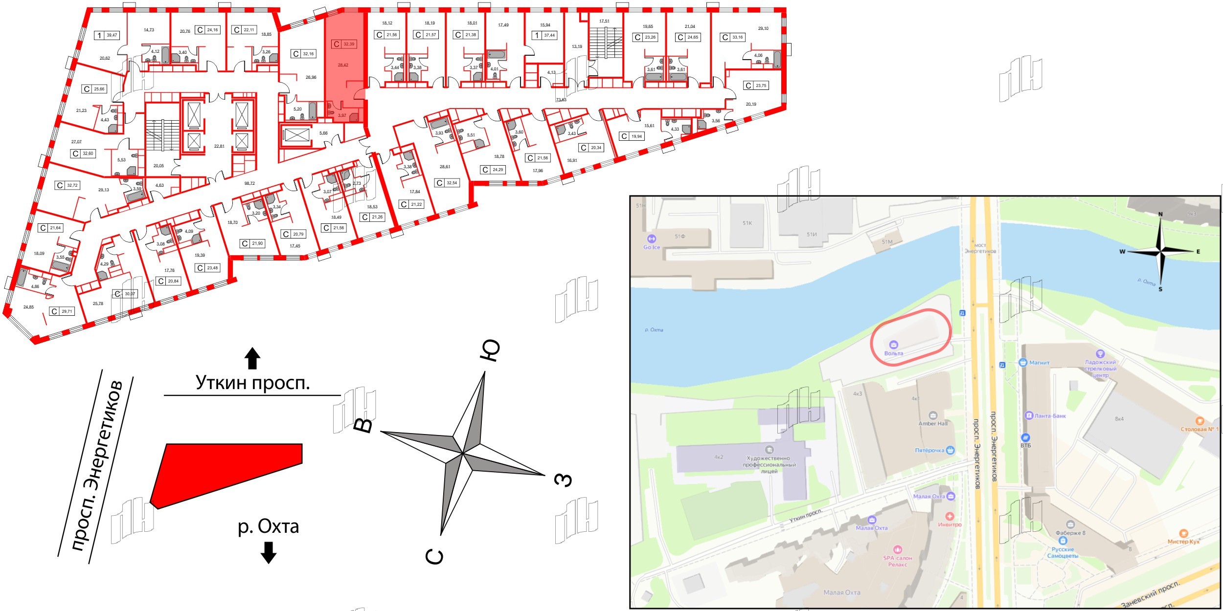 Апартаменты в ЖК Вольта, студия, 32.39 м², 9 этаж
