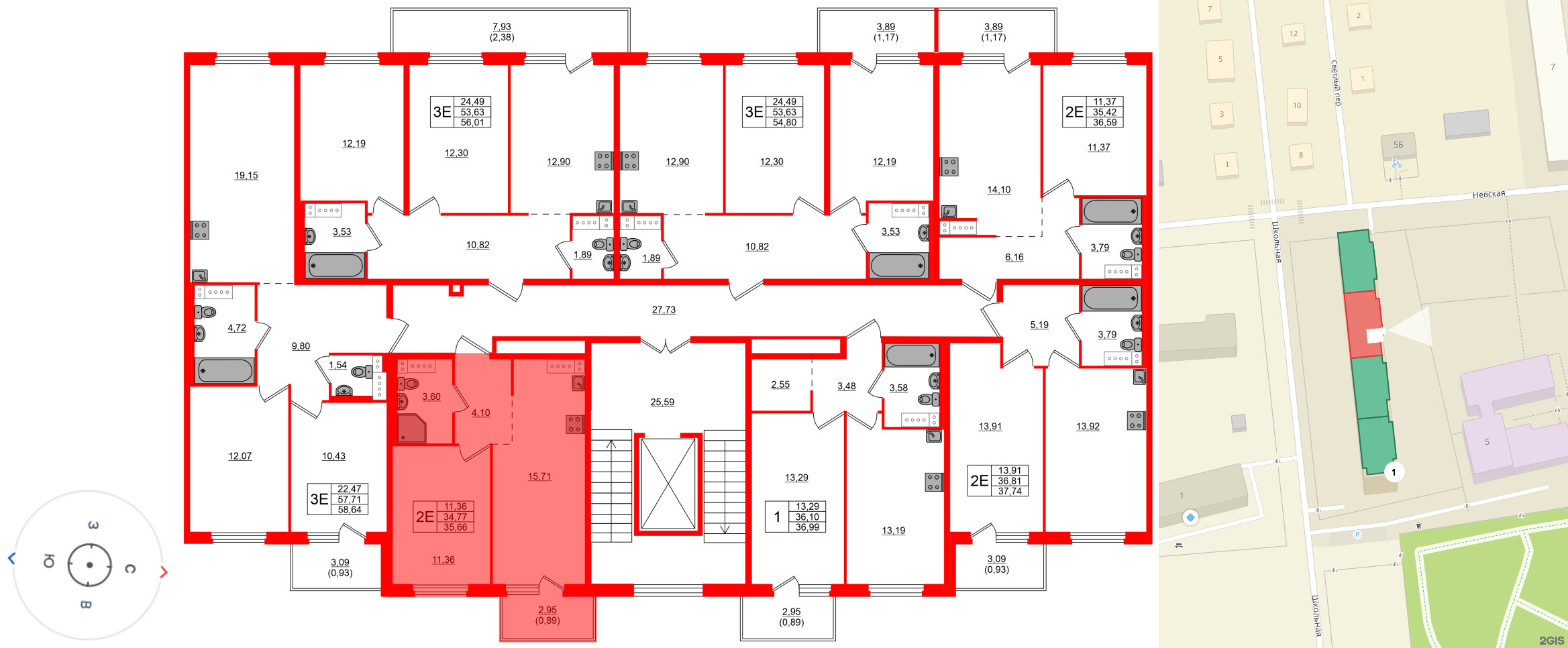 Квартира в ЖК «Дубровка. Park», 1 комнатная, 35.66 м², 4 этаж