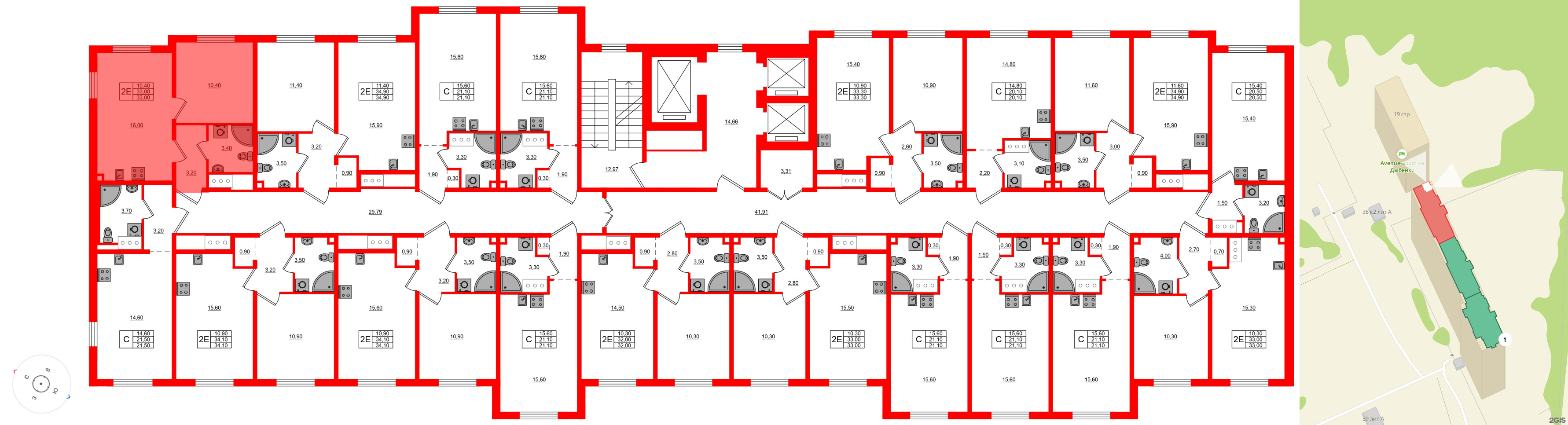 Квартира в ЖК Дыбенко Парк, 1 комнатная, 33 м², 3 этаж