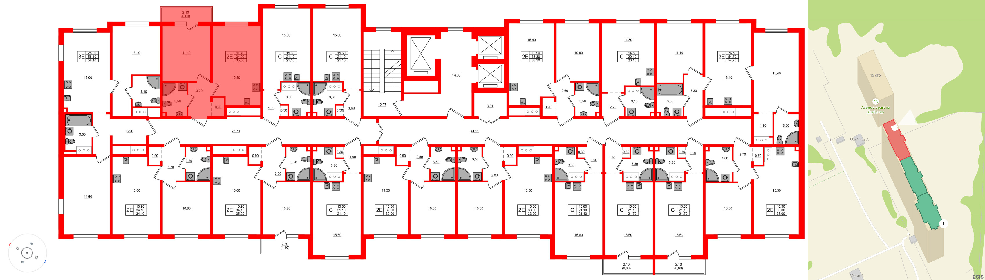 Квартира в ЖК Дыбенко Парк, 1 комнатная, 35.5 м², 17 этаж