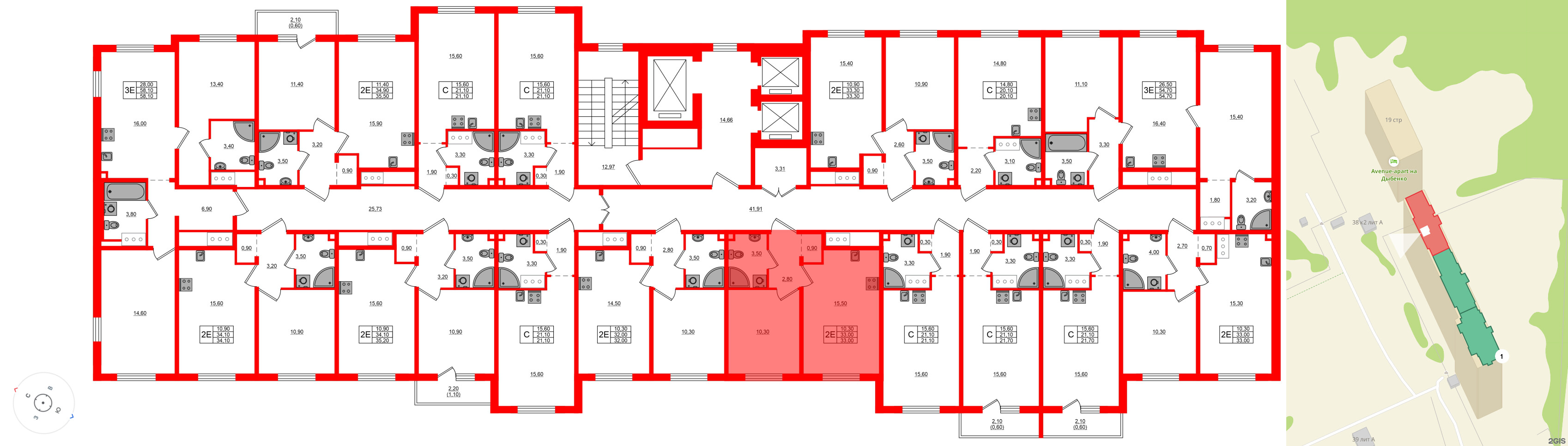Квартира в ЖК Дыбенко Парк, 1 комнатная, 33 м², 17 этаж