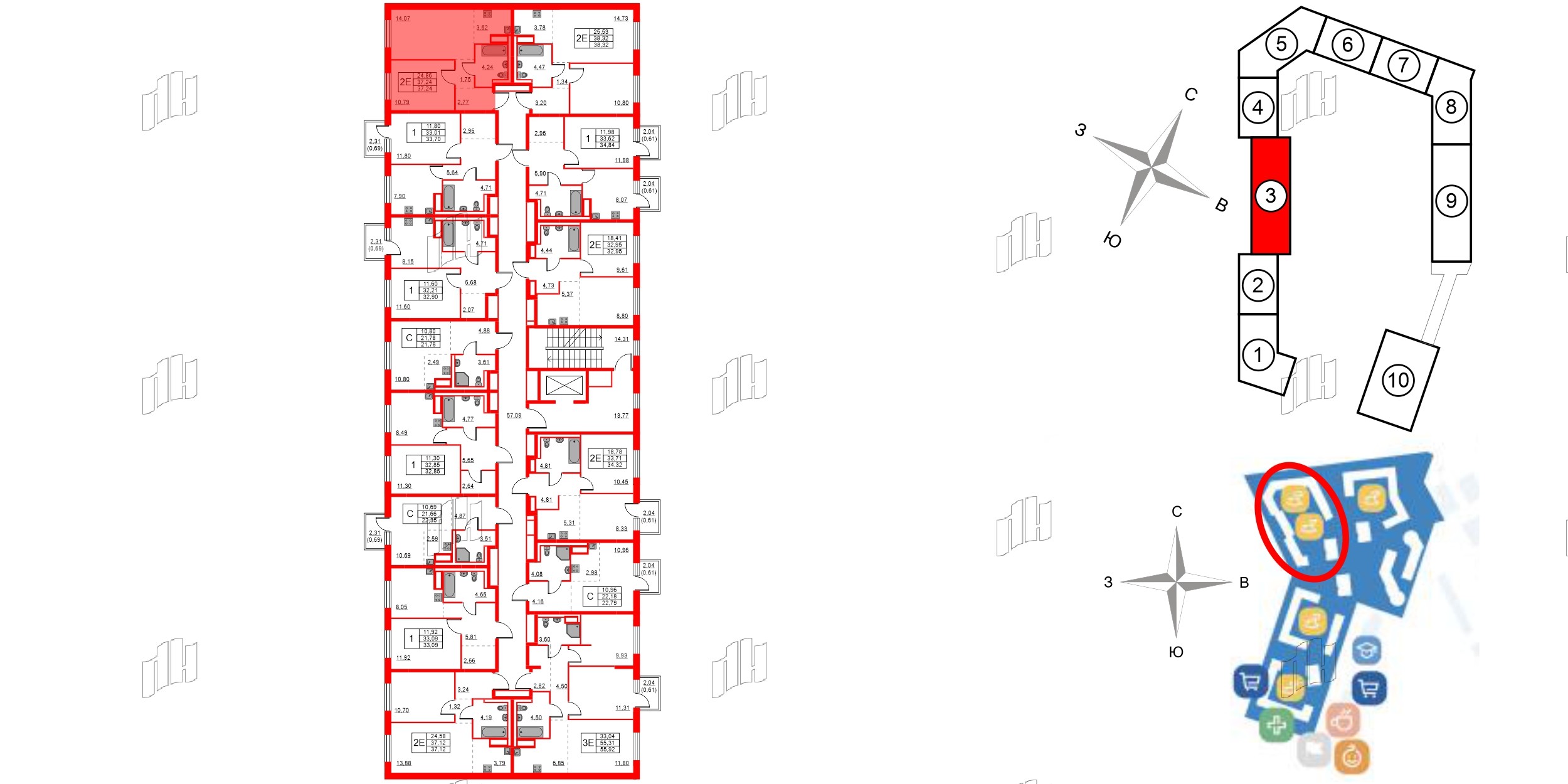 Квартира в ЖК Квартал Лаголово, 1 комнатная, 37.24 м², 7 этаж