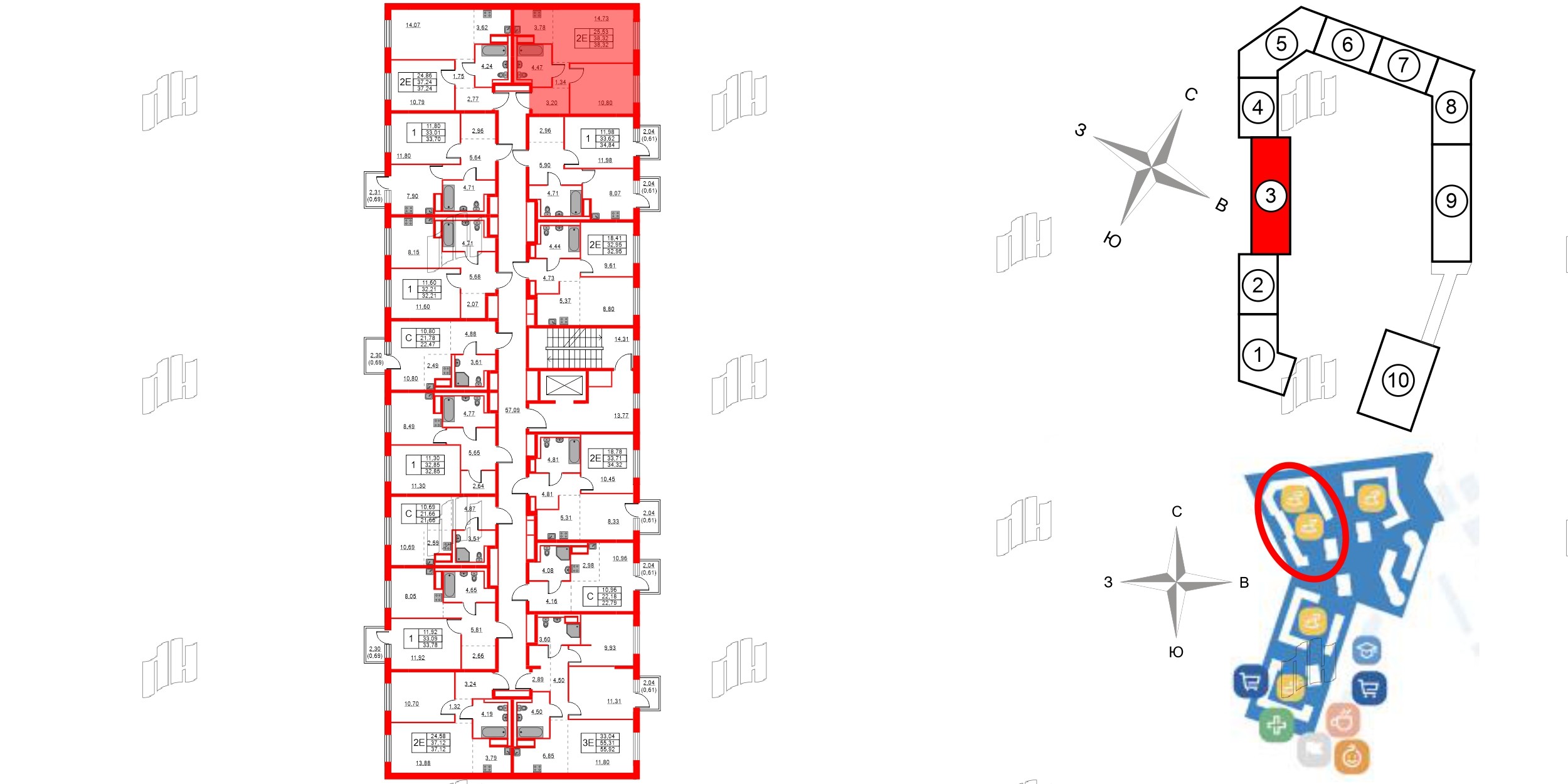 Квартира в ЖК Квартал Лаголово, 1 комнатная, 38.32 м², 6 этаж