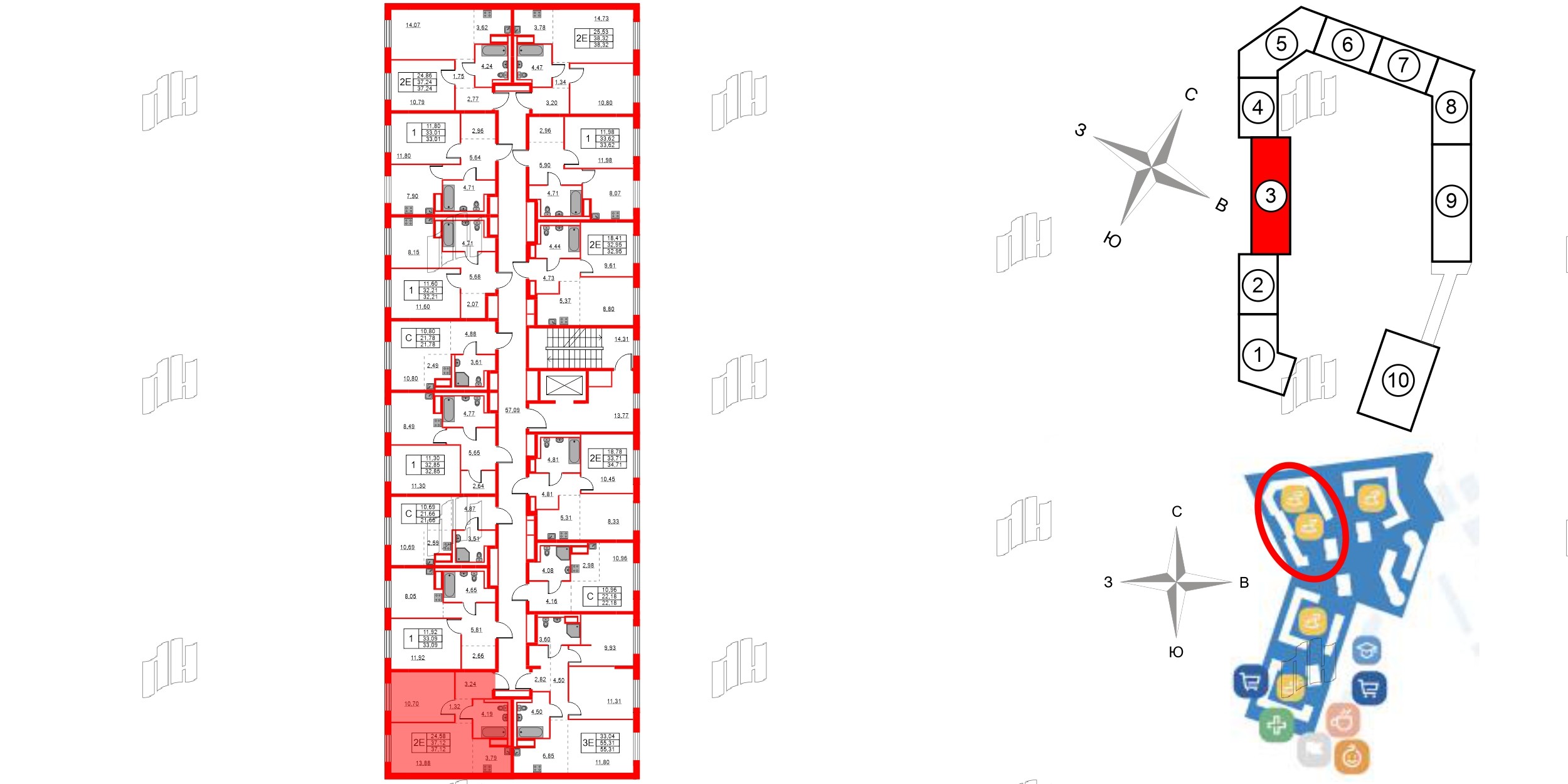 Квартира в ЖК Квартал Лаголово, 1 комнатная, 37.12 м², 8 этаж